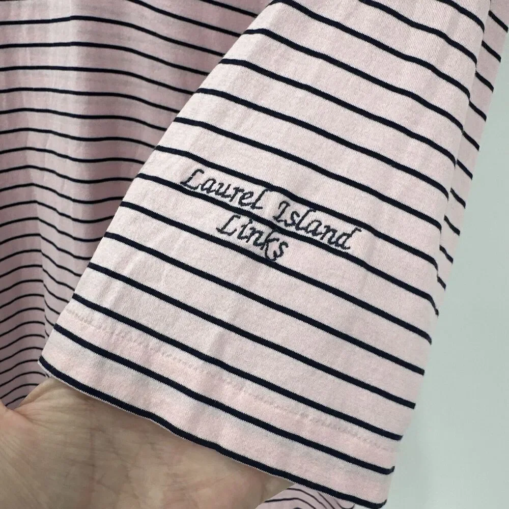 Ralph‎ Lauren Shirt Mens XXL Golf Polo Pink Blue Striped LAUREL ISLAND LINKS